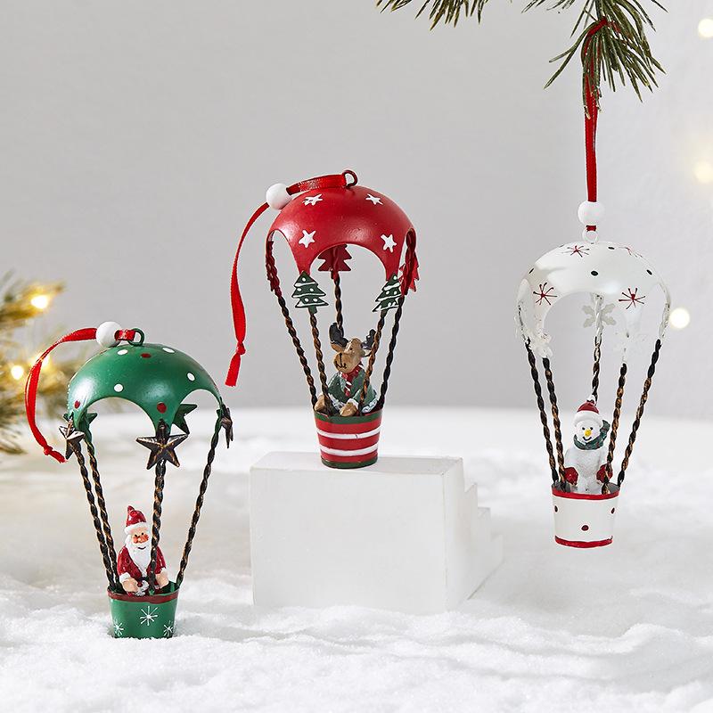 Retro Iron Christmas Pendant Antique Style Santa Claus Airplane Mailbox Santa Claus Christmas Tree Hanging Party Decor