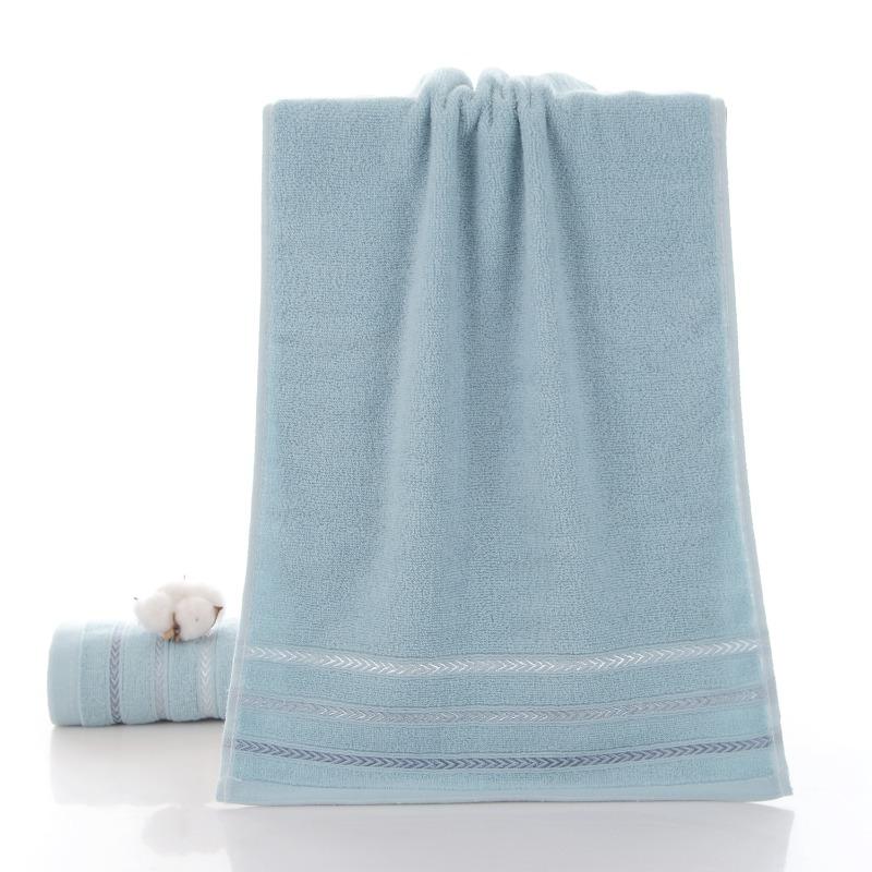 

100% Cotton 32-thread Towel for Face Washing, Suitable for Household Use, for Adults, Thick and Absorbent, Plain Color, Labor Protection Accessory Lucky Chain синій