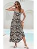 2026 Elegant European & American Spaghetti Strap Long Printed Dress with Pockets