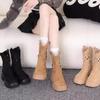 Summer retro western cowboy small short boots hollow breathable heightening women's boots