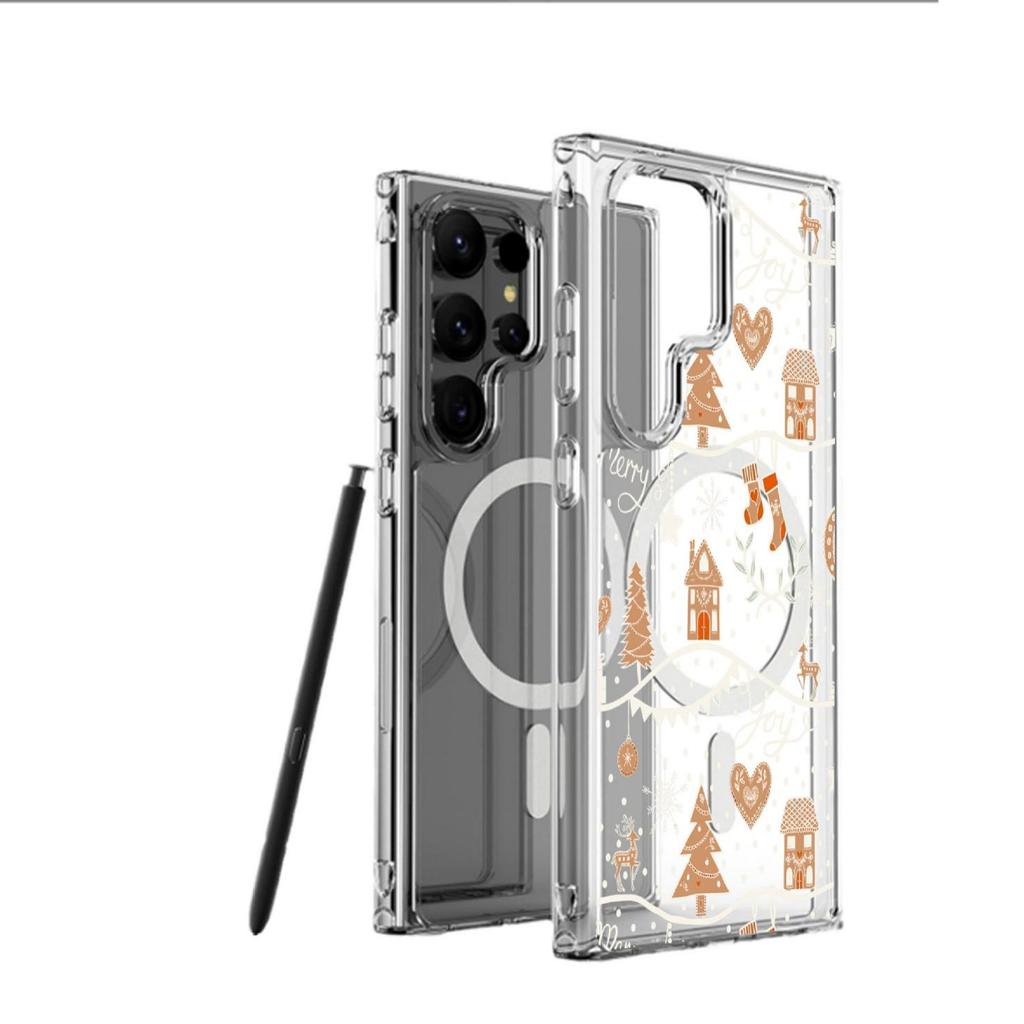 Christmas House Magnetic Transparent Full Coverage Case for iPhone 15/16/17 Pro Max