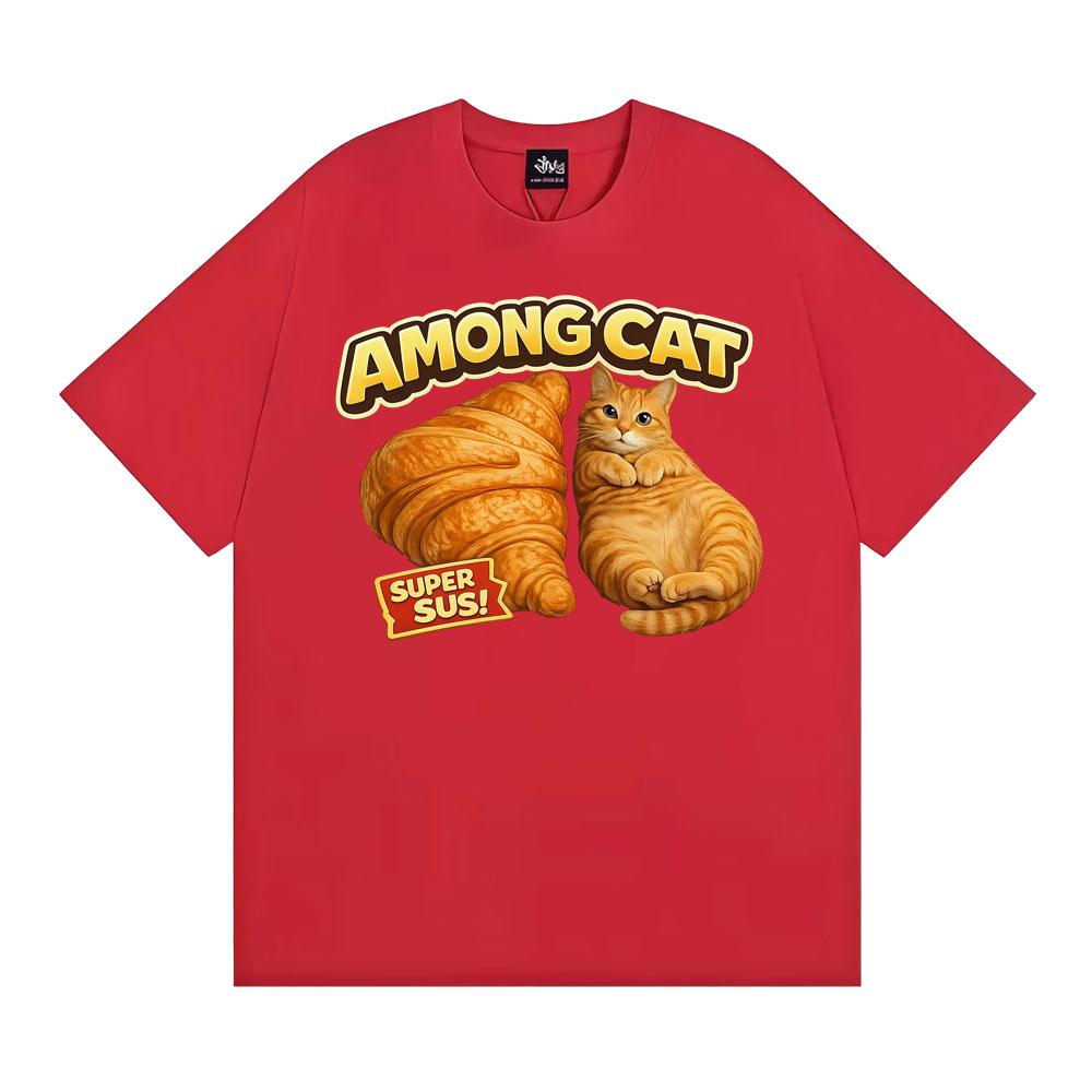 

Funny Suspicious Chubby Orange Cat Graphic Tshirt Unisex WOMEN Fashion Trend Oversized T Shirt Casual Cotton Short Sleeve T Shirts S