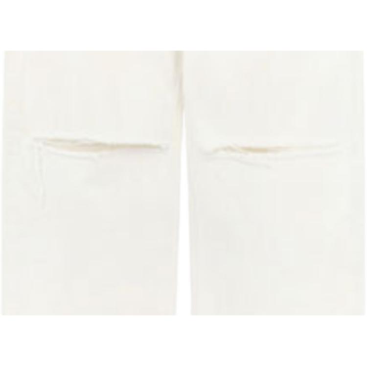 WE11DONE Ss23 Distressed Detail Vintage Straight Leg Casual Jeans Women Jeans White WD-DP1-23-343-W-WH