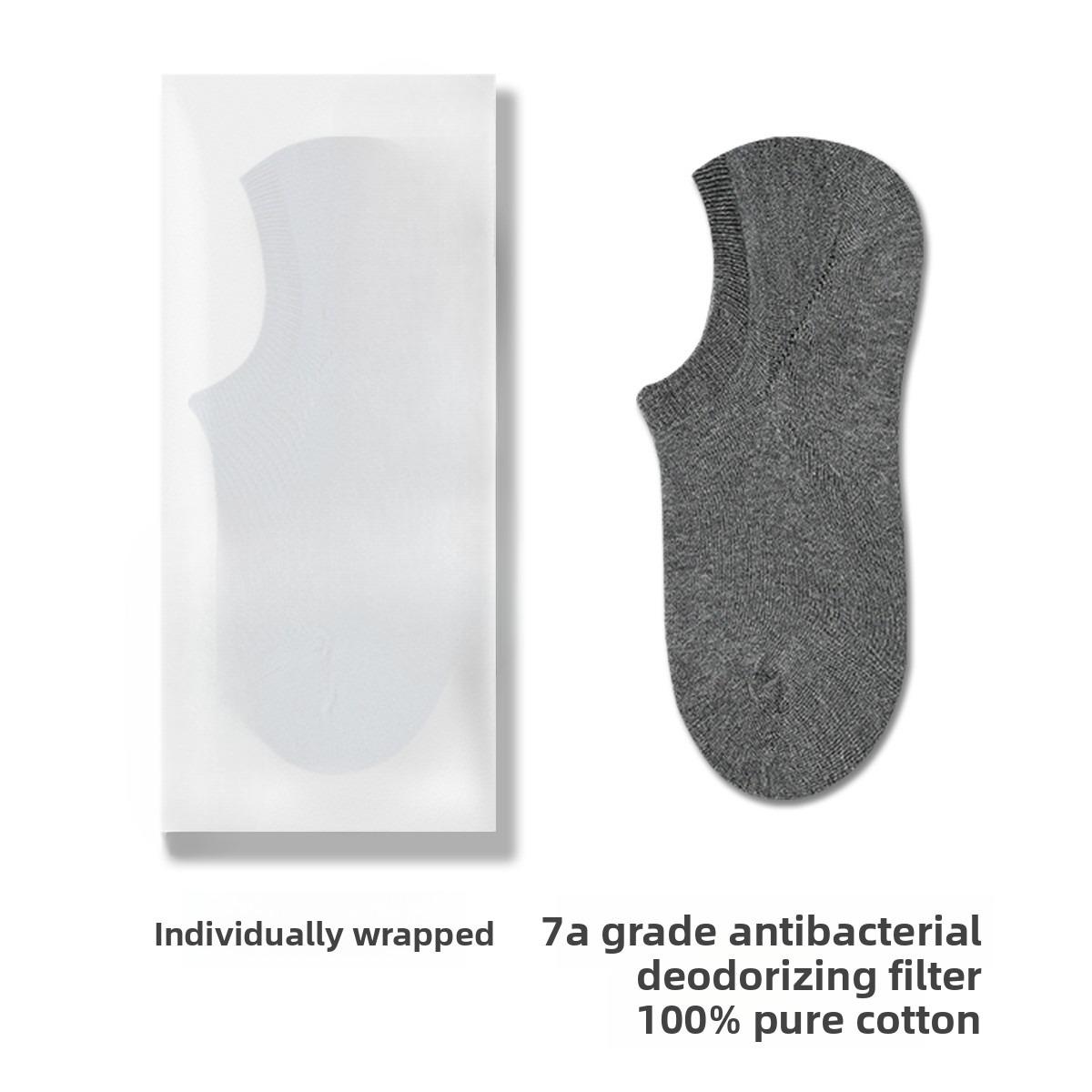 

Мужские летние тонкие хлопковые антибактериальные дезодорирующие носки с влагоотводящим эффектом 7A 1 pair темно серый