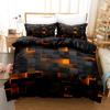 3pcs Blue Grid Print Bedding Sets Comfortable 3pcs Duvet Cover Set (1xDuvet Cover + 2xPillowcase Without Core)