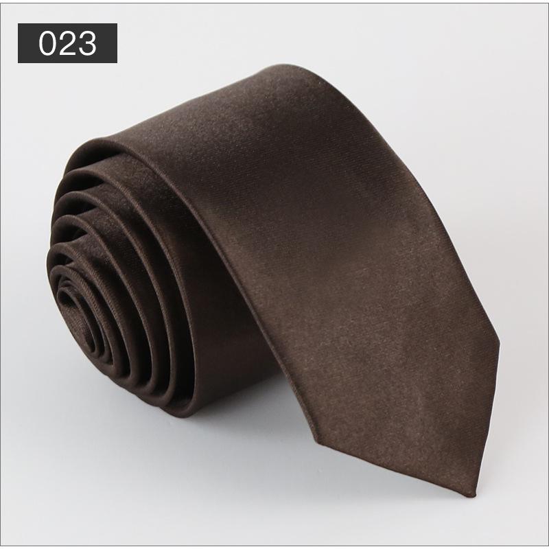 Men's Solid Color Narrow Shiny Polyester Silk Tie - Formal & Casual Fashion