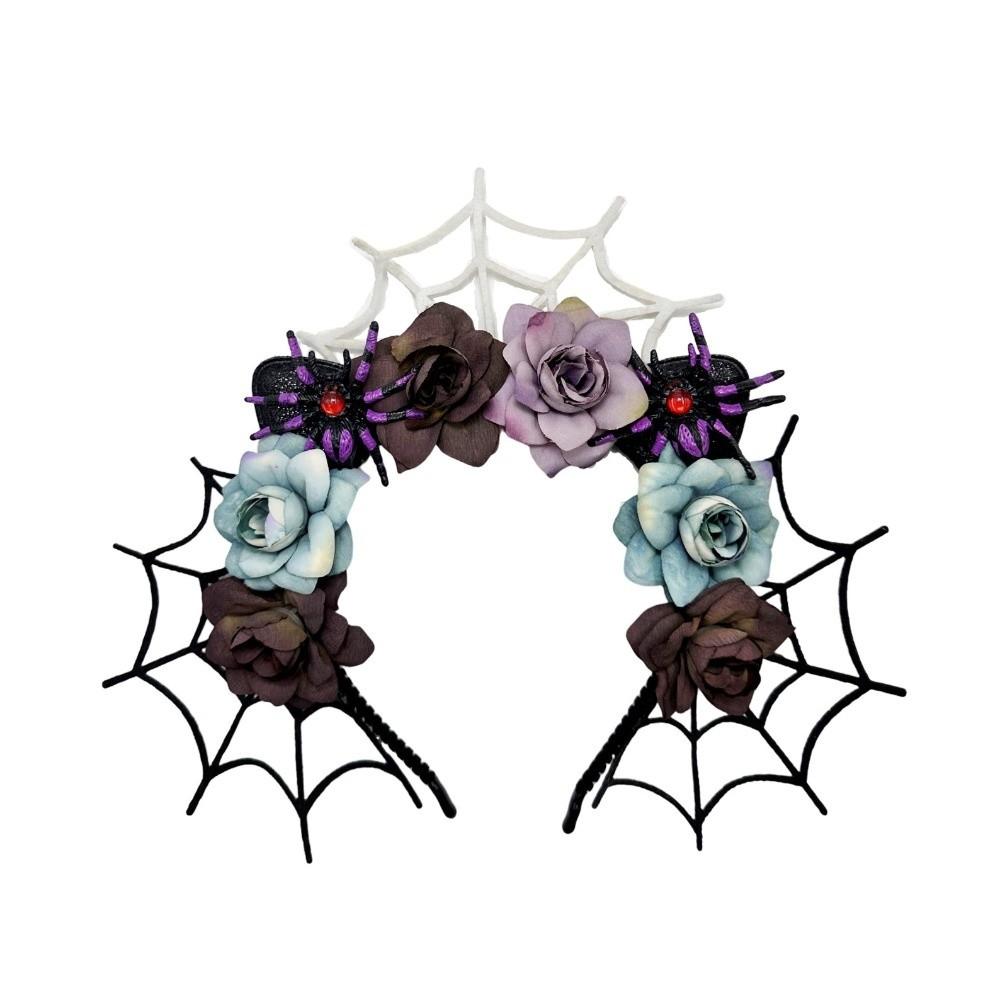 Simulation Bat Halloween Hair Hoop Exaggerated Gothic Flower Hairband  Photography Props