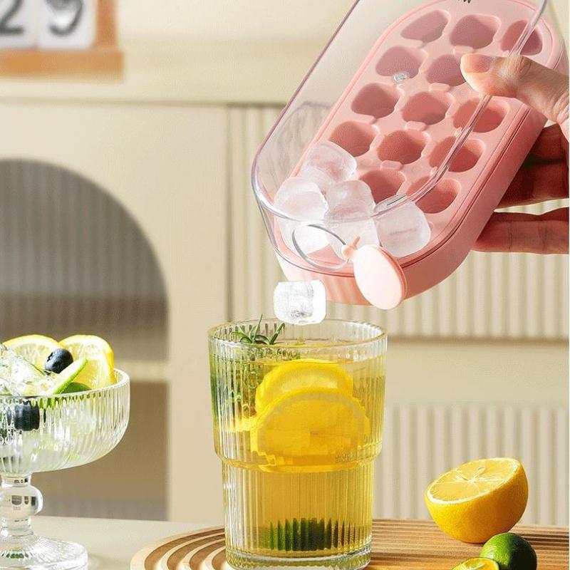 18 Grid Water Injection Ice Cube Mould Portable Grade Silicone Press Type Ice Cube Tray Frozen Hockey Artifact DIY Ice Maker