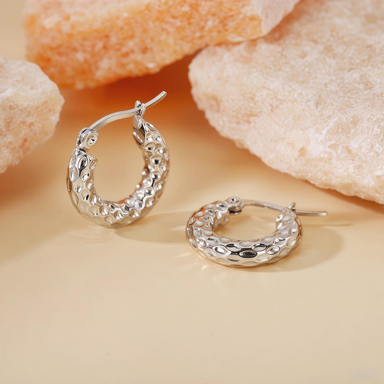 

1Pair 304 Stainless Steel Earrings Exaggerated Ear Buckle Women 2026 New Round Wire Large Circle Light Luxury Ear Ring Earrings