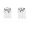 American Heavyweight Cotton Men's Short-sleeve T-shirt, Plus Size, Summer Hip-hop Style, Eye-catching Streetwise Look with Large Letters
