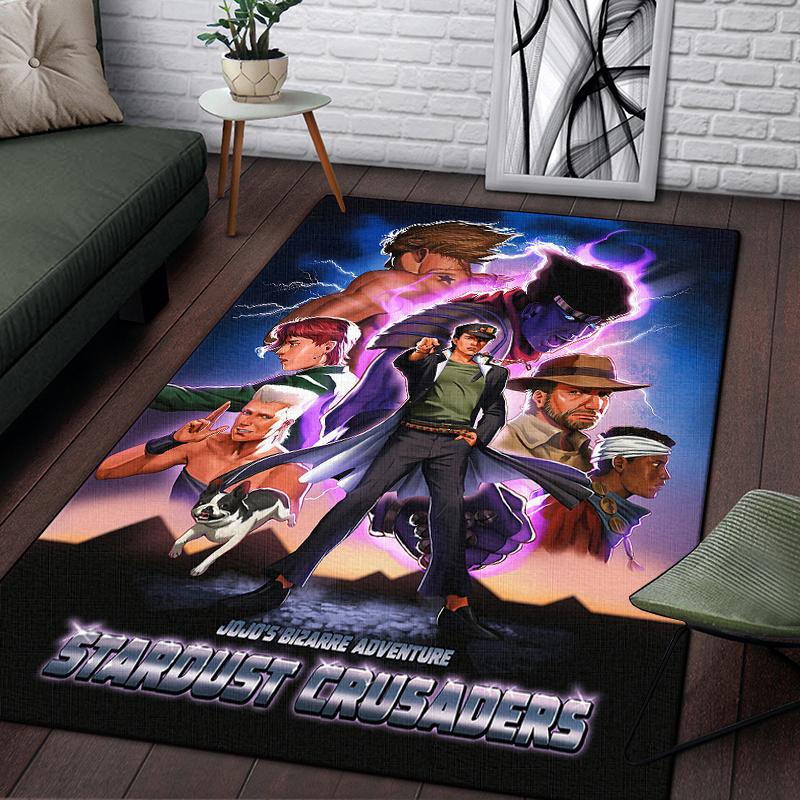 Jojo Anime piękny obraz dywan do salonu duży dywanik czarny miękki dywan maty do dekoracji domu dywaniki Boho piknik