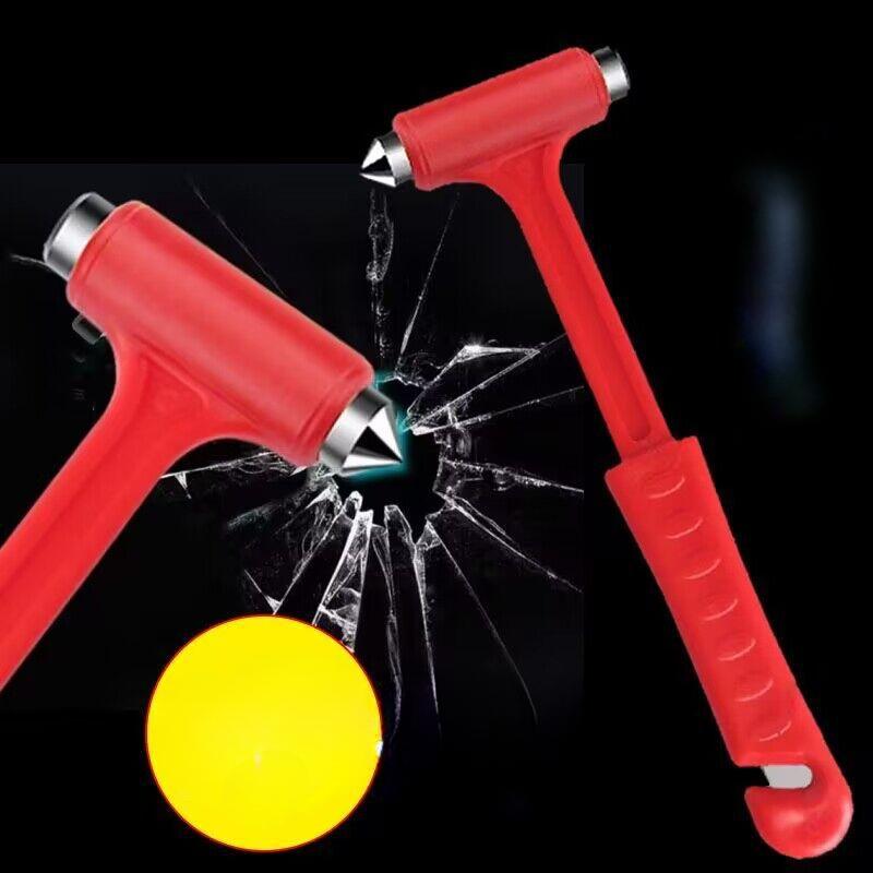 1 stk Bilsikkerhetshammer Bilvindusknuser Multifunksjonell Langt Håndtak Redningshammer Rømmehammer Nødverktøy Sikkerhetsbeltekutter