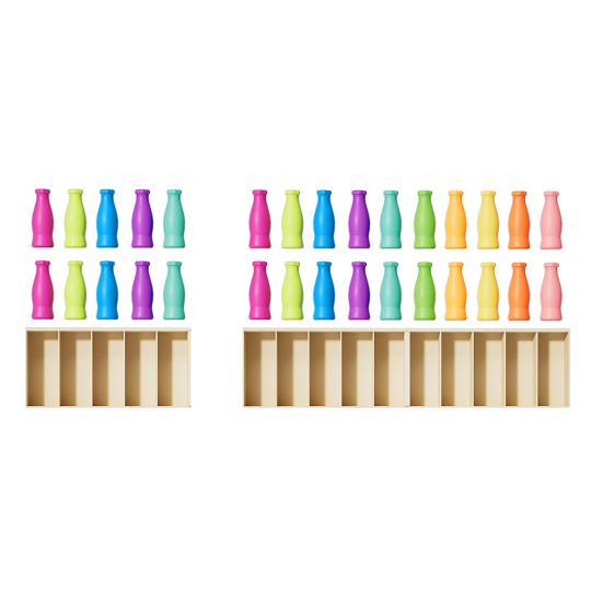 1 Set Bottle Color Matching Toy with 10/20 Colorful Bottles Children Toddlers Boys Girls Memory Training Bottle Color Match Educational Board Game