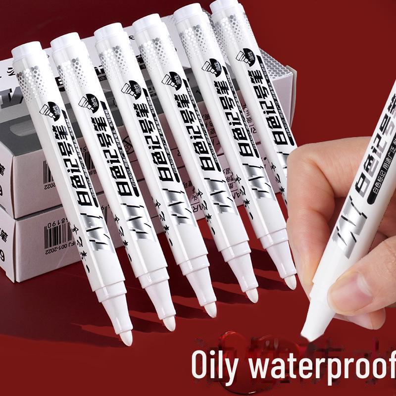 

Водостійкий і маслостійкий білий маркер - не тьмяніє, швидко висихає, товстий наконечник для промислового використання та маркування шин White білий