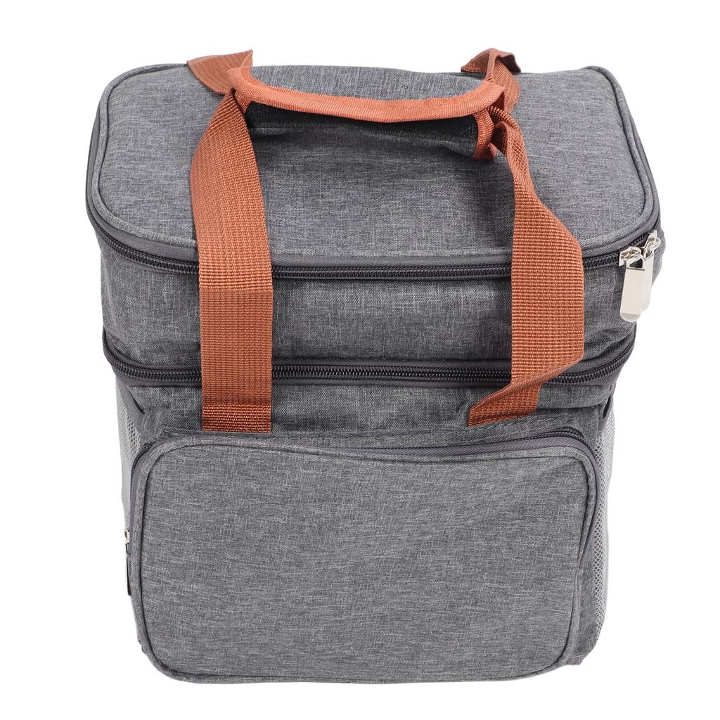 Torba na lunch 2-poziomowa Messenger Duża pojemność Wodoodporna Odporna na przeciekanie Dwukierunkowy zamek Izolowany pojemnik na lunch na piknikowy obóz