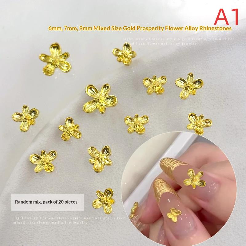 

3D Alloy Nail Art Charms Lilac Flower Decorations 20pcs 30pcs for Nail Tips DIY Professional Salon Manicure Gel Acrylic