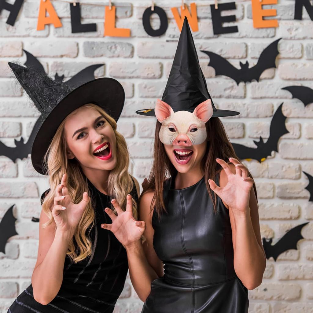 POPETPOP Animal Half Mask, Pig Half Mask, Halloween EVA Half Face Animal Masquerade Mask, Cosplay, Haunted House, Costume Parties, Festivals, Pink