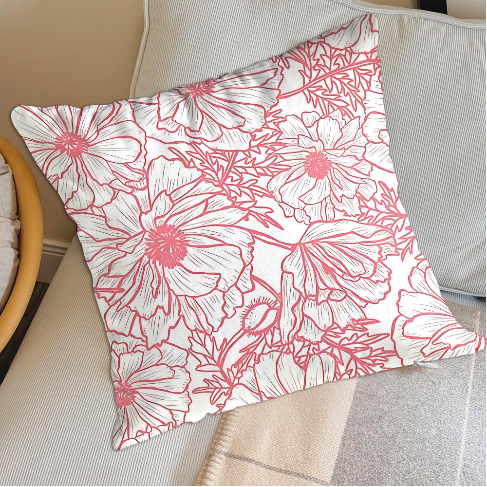 Rose Flowers Pillowcase Cushion Cover 45X45 Ornamental Pillows Christmas Decoration Personalized Gift Nordic Home