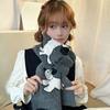 Windproof Puppy Pattern Scarf Lightweight Knitted Shawl Trendy Cashmere Blend Scarf  Winter