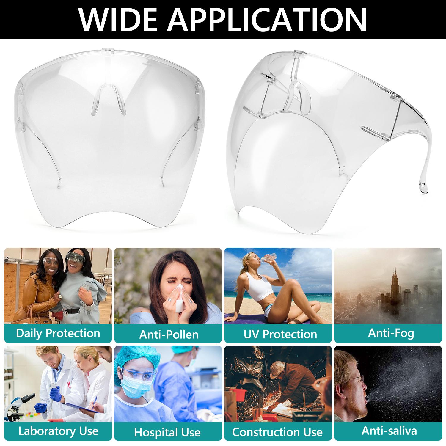 

Protective Full Face Cover Eyewear Visor Sunglasses Anti-Fog Goggles Safety Glasses Transparent