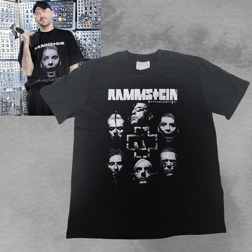 

Винтажный Ra.mm.stein #034;Тоска#039;#039; Футболка Rock Band Унисекс С коротким рукавом S5XL Унисекс Футболка M