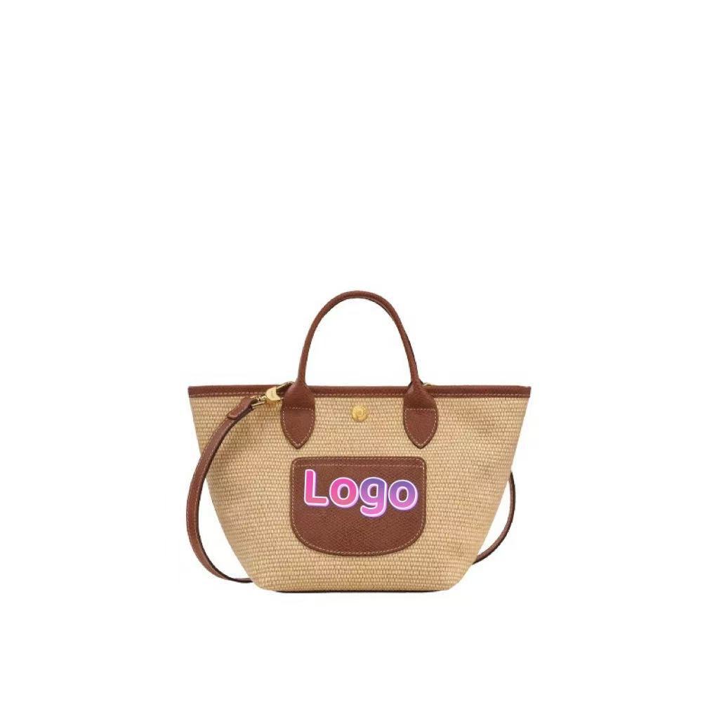 

Французская сумка Longxiang летняя новая плетеная отпускная ретро сумка большая вместимость соломенная повседневная на плечо ежедневная сумка-мессенджер коричневый