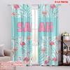 2pcs,2D Plane Printing Light Filtering Curtains FlamingoPalms Polyester Fabric (without Rod) All Seasons Perfect for Bedroom