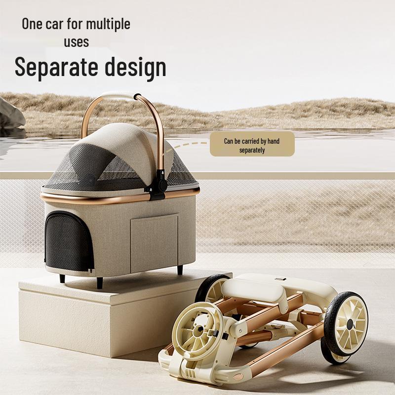 Lightweight Foldable Pet Stroller for Small Dogs & Cats