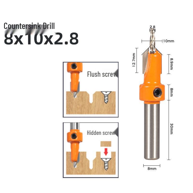 Woodworking Alloy Head Countersink & Step Drill for Self-Tapping Screws