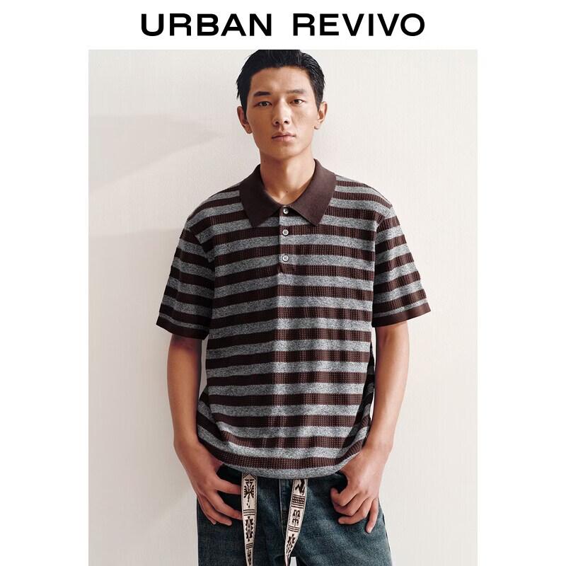 Men s Striped Knit Polo Shirt S