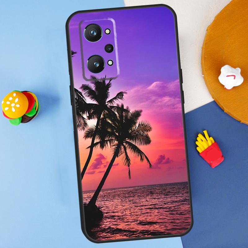 Summer Beach Sunset Palm Tree For Realme 11 10 12 13 14 Pro Plus GT 5 6 6T GT7 Pro C61 C53 C51 C21Y C25S C55 C67 C75 Case