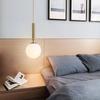 Nordic creative glass ball LED pendant light indoor kitchen pendant light luxury restaurant room decoration lighting fixture