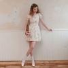 CEST MOIDEW Cest_Floral Heart Button Mini Dress