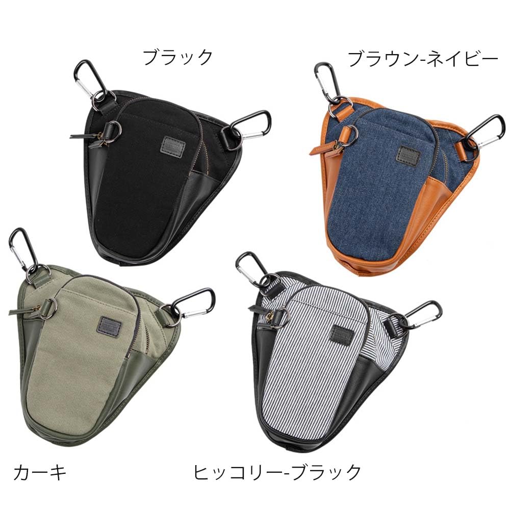 DEGNER Motorcycle Chalk Bag W-116A (Brown-Navy)