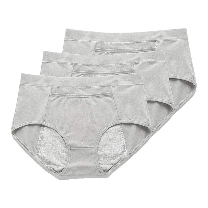 3Pcs Women's Menstrual Underwear Leakproof Briefs Ladies Comfortable High Waist Panties Hygienic Plus Size Pants L-4XL