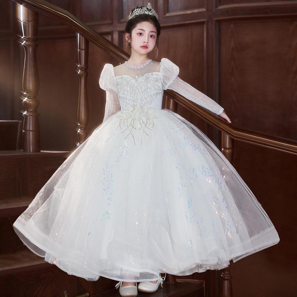 Girls' High-End Princess Dress for Flower Girl or Birthday & Piano Performance