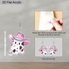 2D Flat Funny Cute Halloween Double Sided Acrylic Pink Bowler Hat Ghost Pendant Earrings Women's Halloween Costume Praty Jewelry Festival Gift
