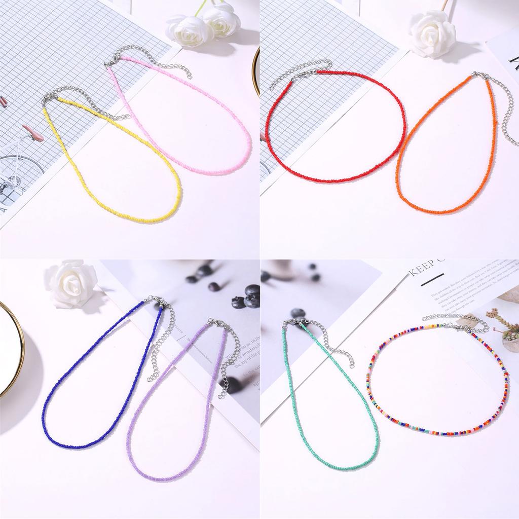 Beaded Clavicle Chain Short Choker Necklace Jewelry Women Girl Summer Beach