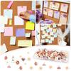 50 Cute Flower Push P for Corkboard & Bulletin Board - Decorative Floret Thumb Tacks for Office, Photo & Poster Wall