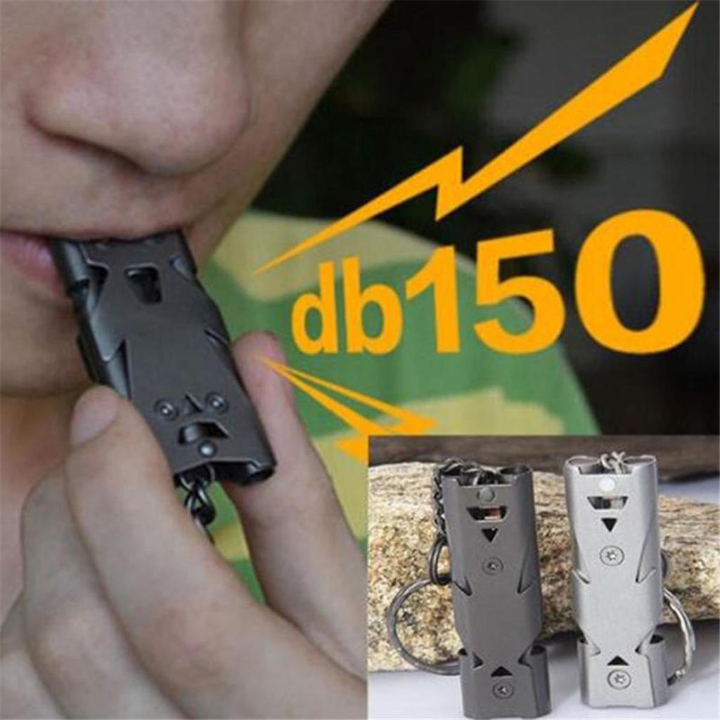 Double Pipe Whistle Pendant Keychain High Decibel Portable Outdoor Survival Emergency Camping Tool Multifunction Whistle