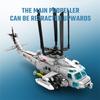 SEMBO 862pcs Navy Type Z-20 Helicopter Building Blocks MOC Armed Aircraft Fighter Soldiers Model Bricks Kids Toys for Boys Gifts
