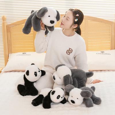 Cute Simulation Lying Down Panda Doll Plush Toy Puppy Dog Doll Children Accompany Soothing Pillow Rag Doll