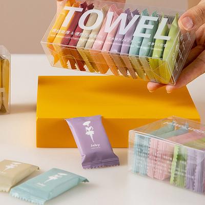 14Pcs/Box Disposable Washcloth Portable Pure Cotton Travel Towel Thickened Compressed Face Cleansing Beauty Towel