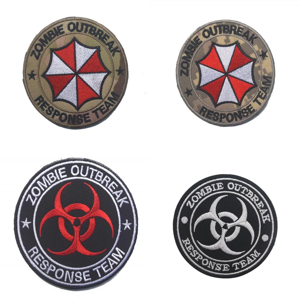 Biohazard Embroidered Velcro Patch With Nylon Polyester Material For Cosplay And Costume Accessories