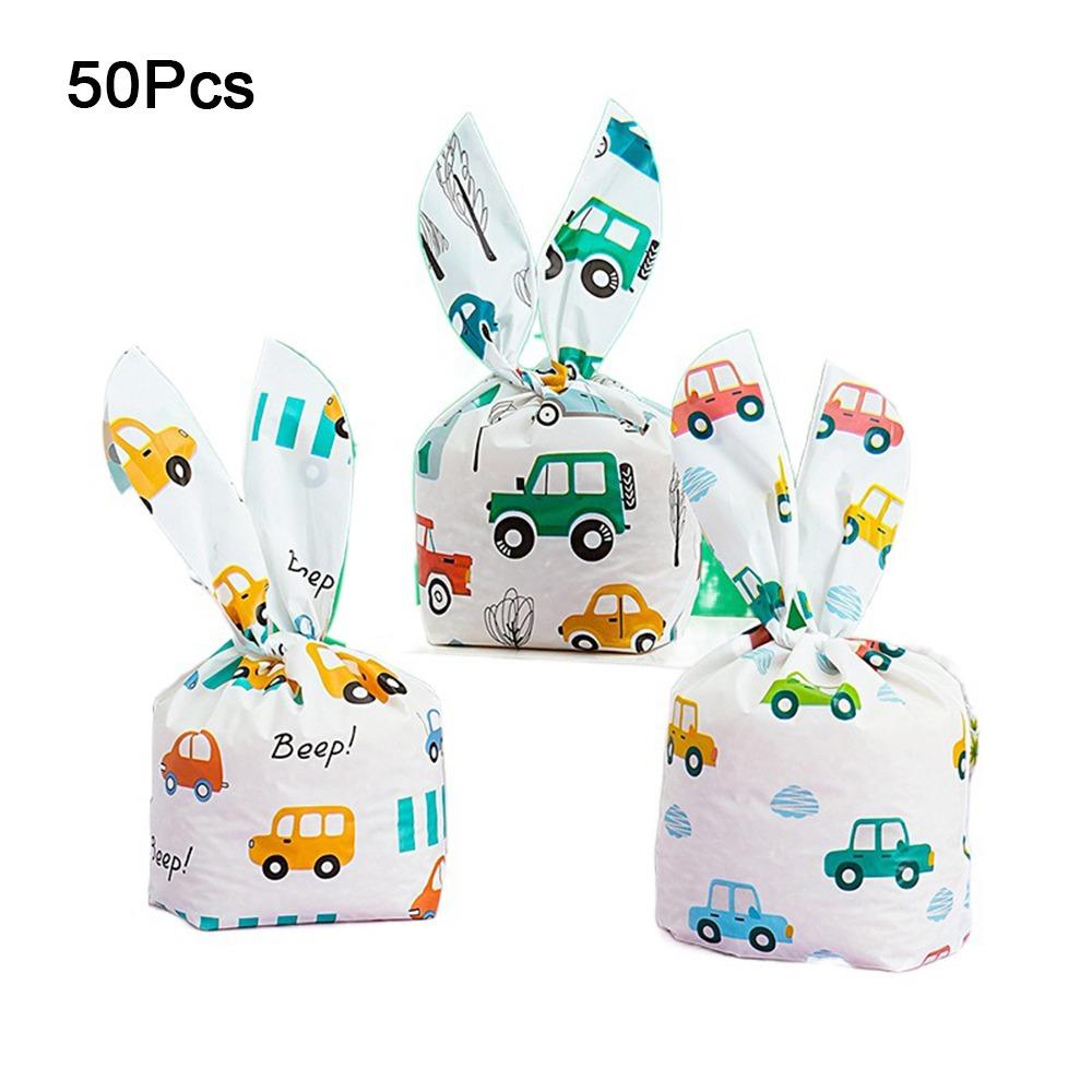 50 Buc Pungi Urechi Lungi Iepure Desen Animat Model Animal Pungi pentru Bomboane Cadou Pungi Ambalare Fursecuri Gustare