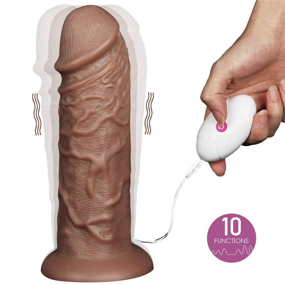 Gode Vibrant Chubby Dildo 23 X 6.5 Cm Brown - LoveToy - Vibrant Dildos