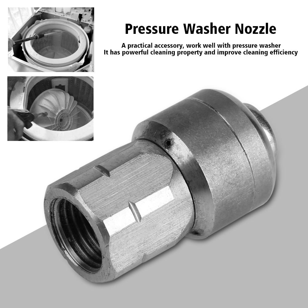 Rostfritt stål 1/4" Invändig Roterande Munstycke Högtryckstvätt Avloppsrengöringstillbehör