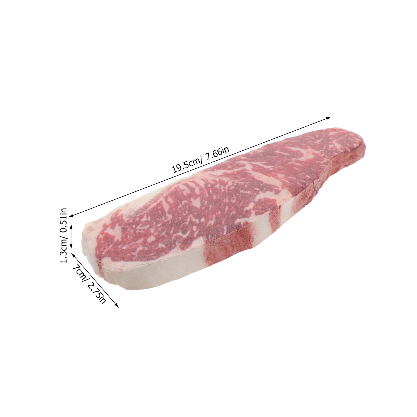 

Realistic Cold Fresh Steak 7.66X2.75X0.51 Inch Lifelike Fake Meat For Food Display Prop Simulation Steak Artificial Food 16X6.5X1.5CM