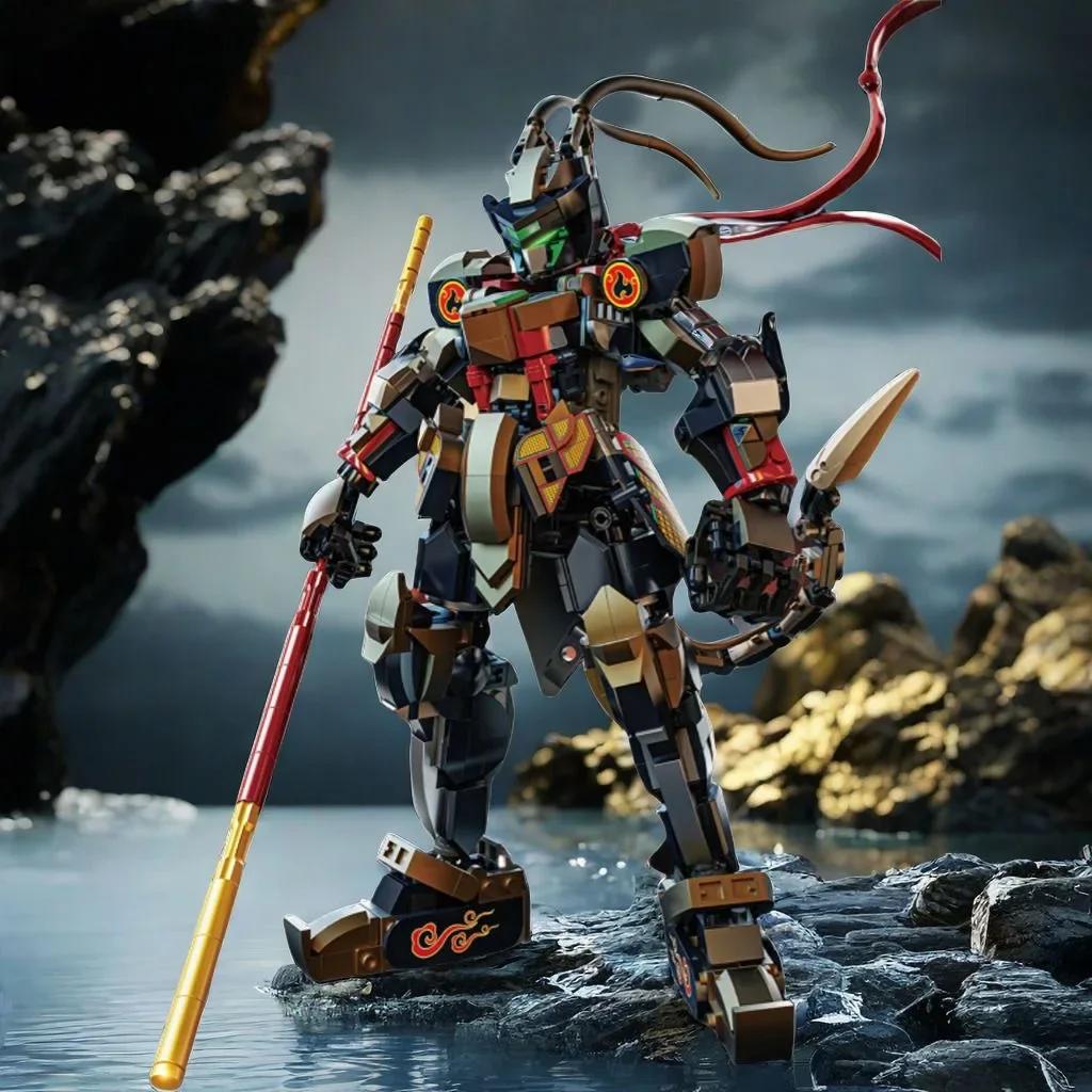 Black Wukong Building Blocks Game Peripheral Movable Joints Mech Action Figure Model Bricks Desktop Deco Kids Toys Holiday Gifts