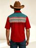 [Print Design - Not Texture] Men'S Western Style Color-Block Print Short Sleeve Shirt, Summer New Lapel Geometric Striped Casual Shirt, Suitable for
